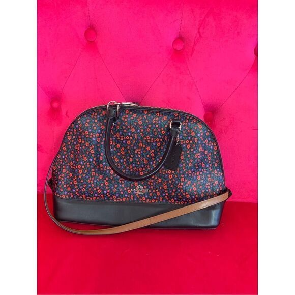 Coach Floral Sierra Ranch Satchel Crossbody & Matching Double Zip Card Case - Picture 2 of 16